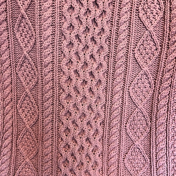 L.L. Bean Signature Cotton Fisherman Tunic Sweater - Vintage Plum - X-Small - Picture 4 of 6